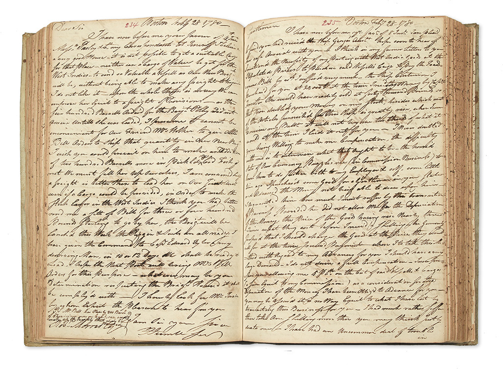 (AMERICAN REVOLUTION.) Russell, Thomas. Letter copy book of a Boston merchant during the war.